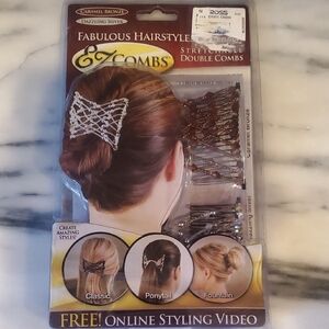 All Things Fabulous Hair Combs - Silver and Brown